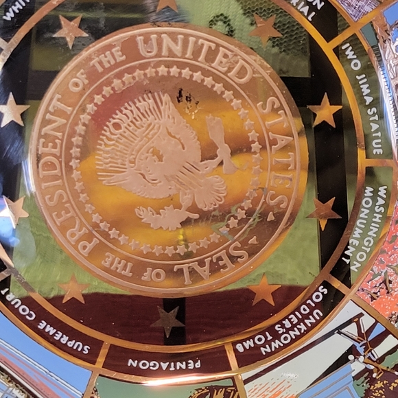 Vtg 70's Fluted Ashtray President Seal Monuments - Picture 3 of 5